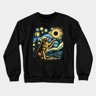 Golden Eclipse Retrievers: Stylish Tee Featuring Radiant Canine Companions Crewneck Sweatshirt